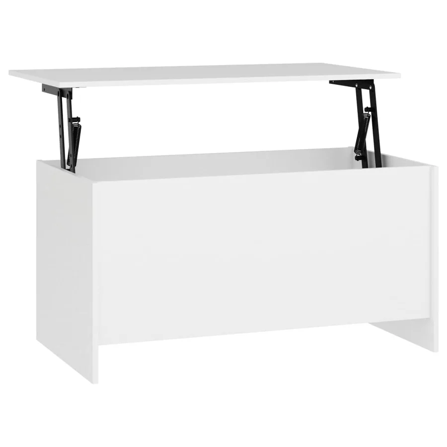 Table basse Blanc 102x55,5x52,5 cm Bois d'ingénierie - 2