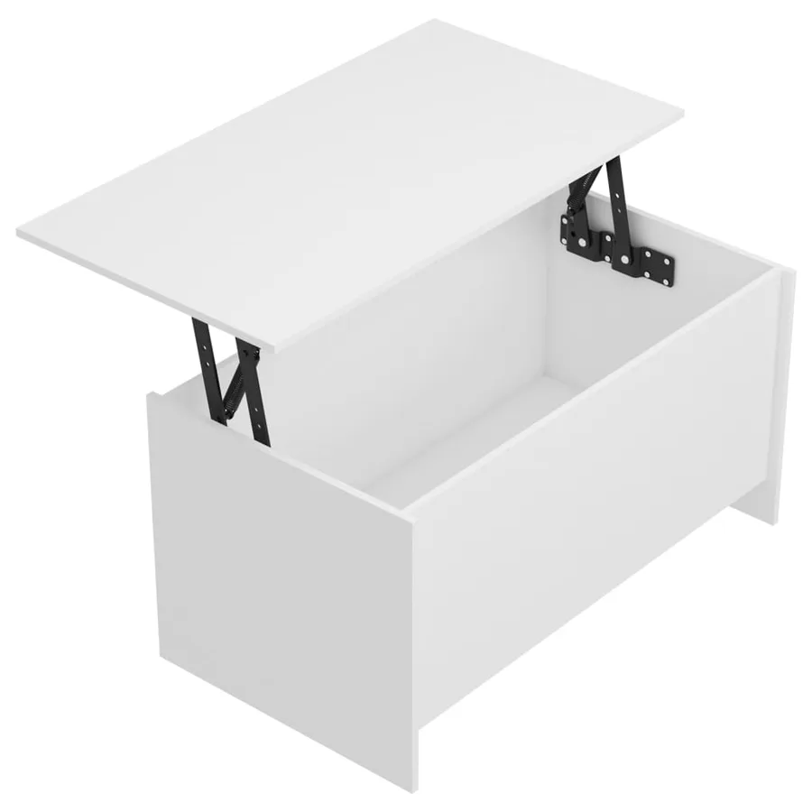 Table basse Blanc 102x55,5x52,5 cm Bois d'ingénierie - 6