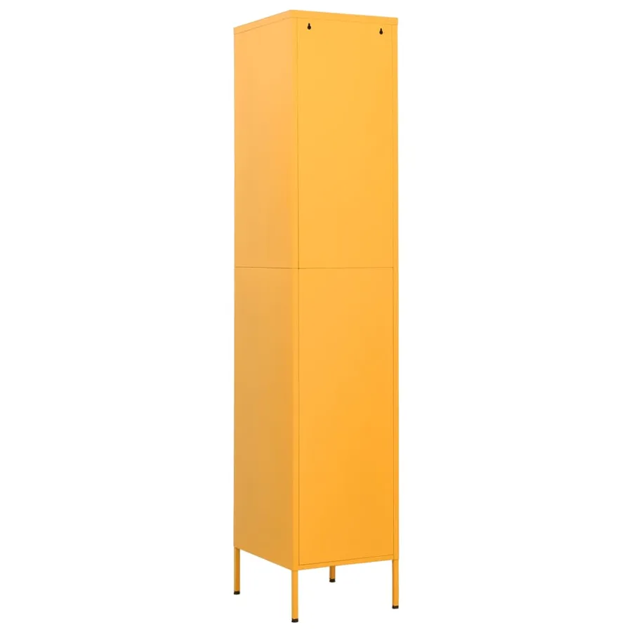 Armoire à casiers Jaune moutarde 35x46x180 cm Acier - 5