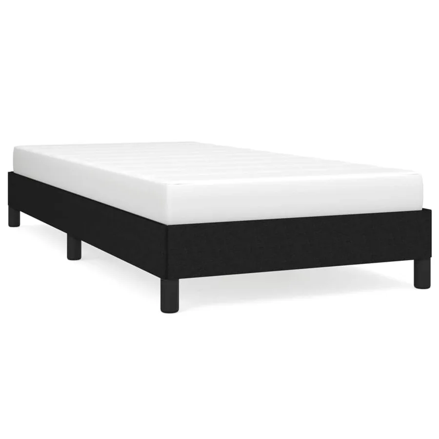 Cadre de lit sans matelas noir 90x190 cm tissu - 2