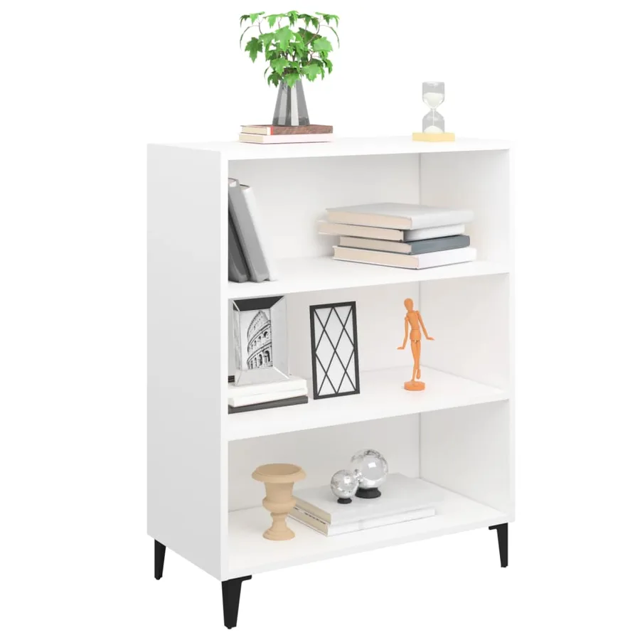 Buffet Blanc 69,5x32,5x90 cm Bois d'ingénierie - 5