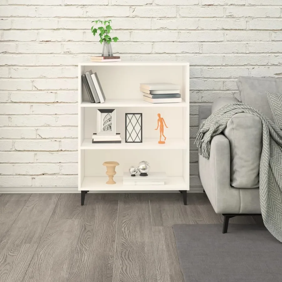 Buffet Blanc 69,5x32,5x90 cm Bois d'ingénierie - 6