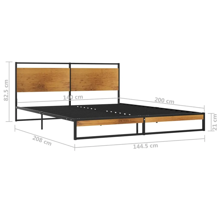 Cadre de lit sans matelas métal 140x200 cm - 6