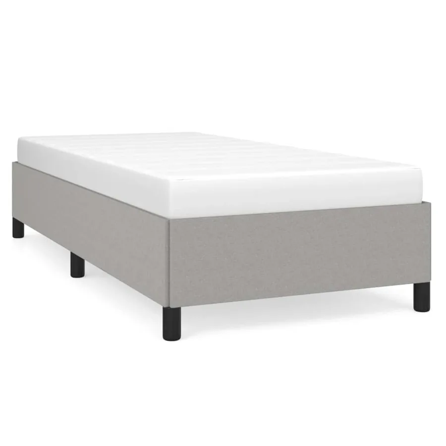 Cadre de lit sans matelas gris clair 90x190 cm tissu - 2
