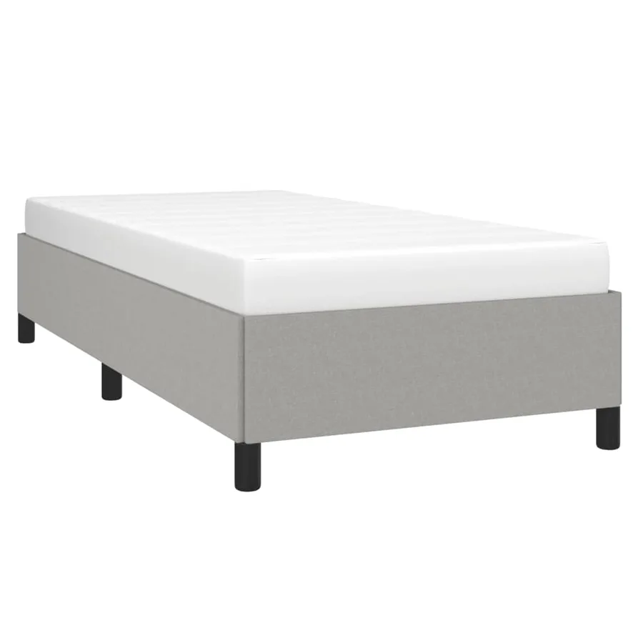 Cadre de lit sans matelas gris clair 90x190 cm tissu - 4