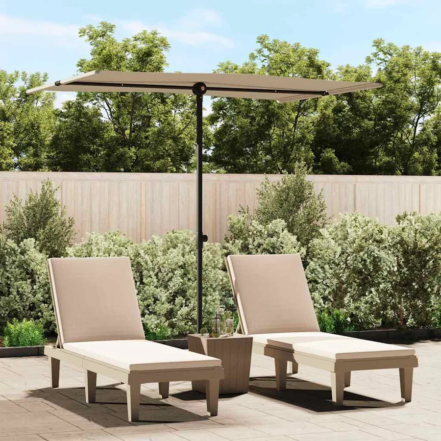 Parasol de jardin avec mât en aluminium 2x1,5 m Taupe