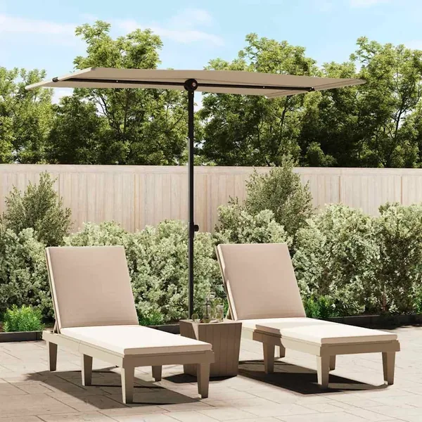 Parasol de jardin avec mât en aluminium 2x1,5 m Taupe