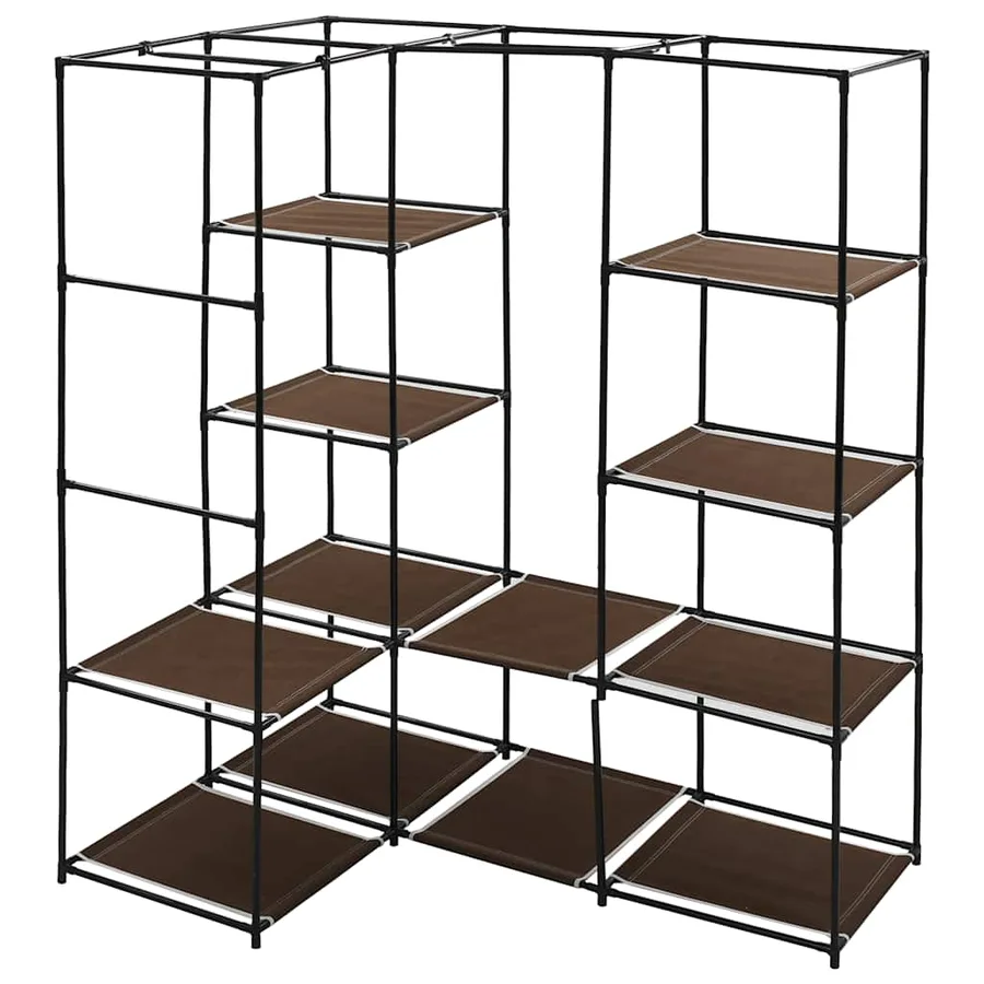 Garde-robe d'angle Marron 130x87x169 cm - 5