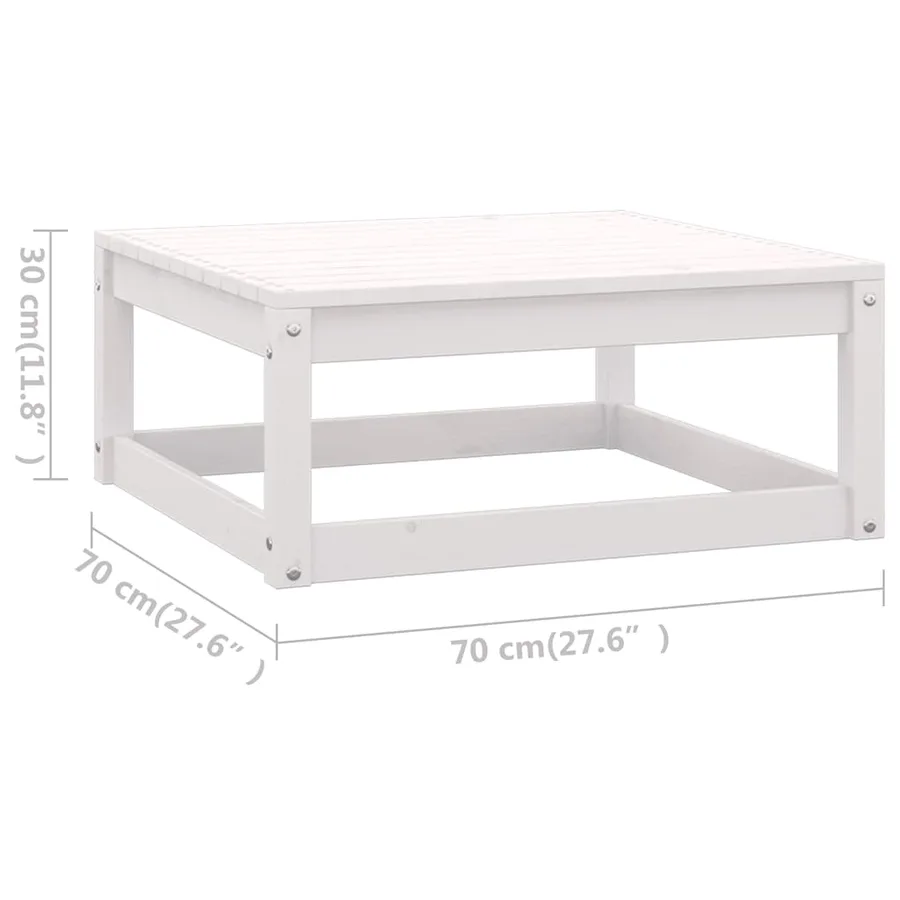 Salon de jardin 4 pcs Blanc Bois de pin massif - 12