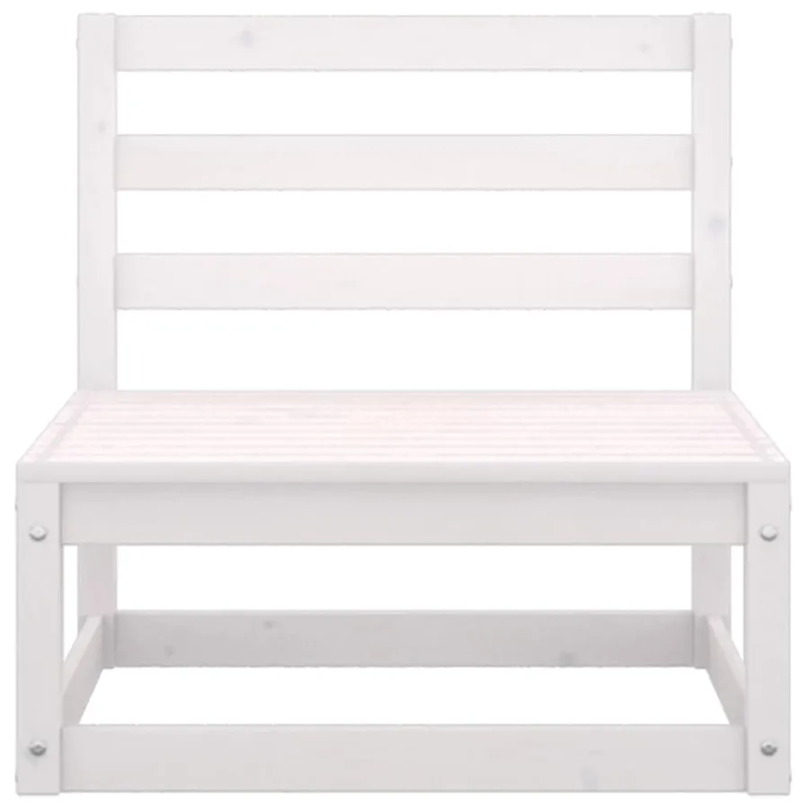 Salon de jardin 4 pcs Blanc Bois de pin massif - 7