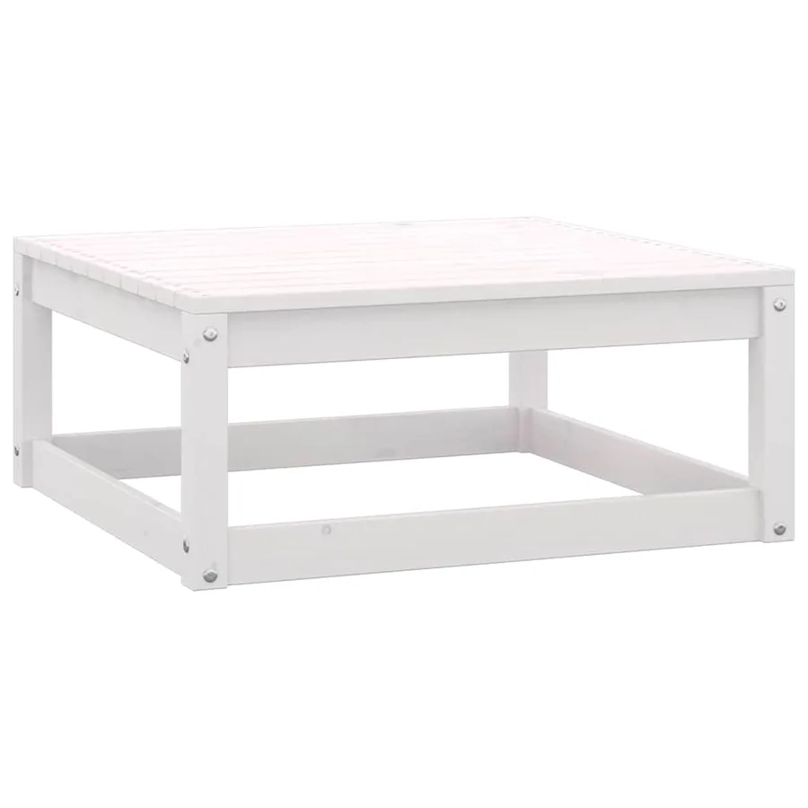 Salon de jardin 4 pcs Blanc Bois de pin massif - 8