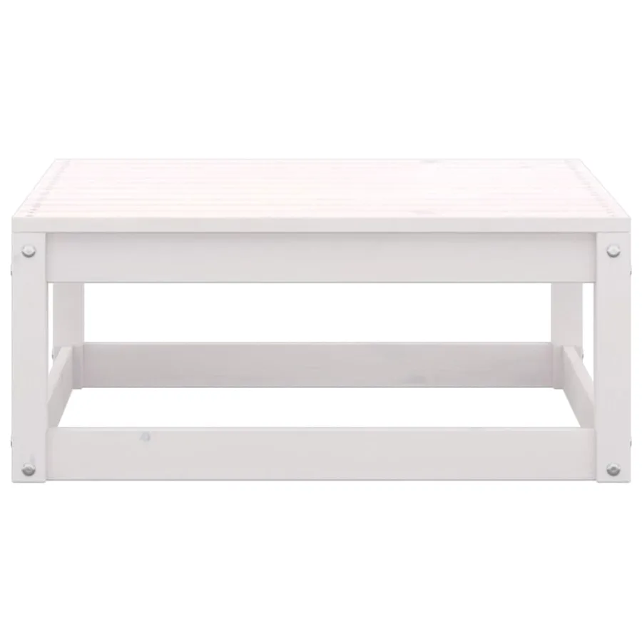 Salon de jardin 4 pcs Blanc Bois de pin massif - 9
