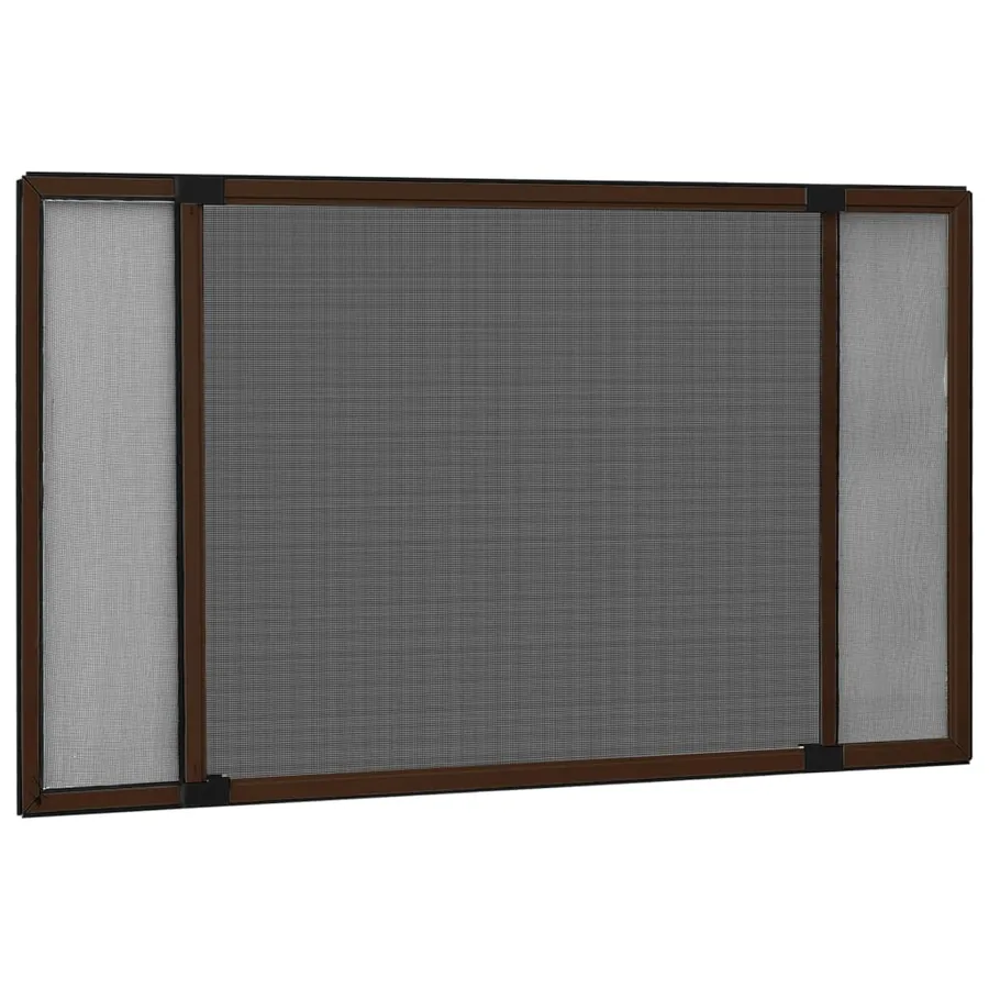 Moustiquaire extensible pour fenêtres Marron (75-143)x50 cm