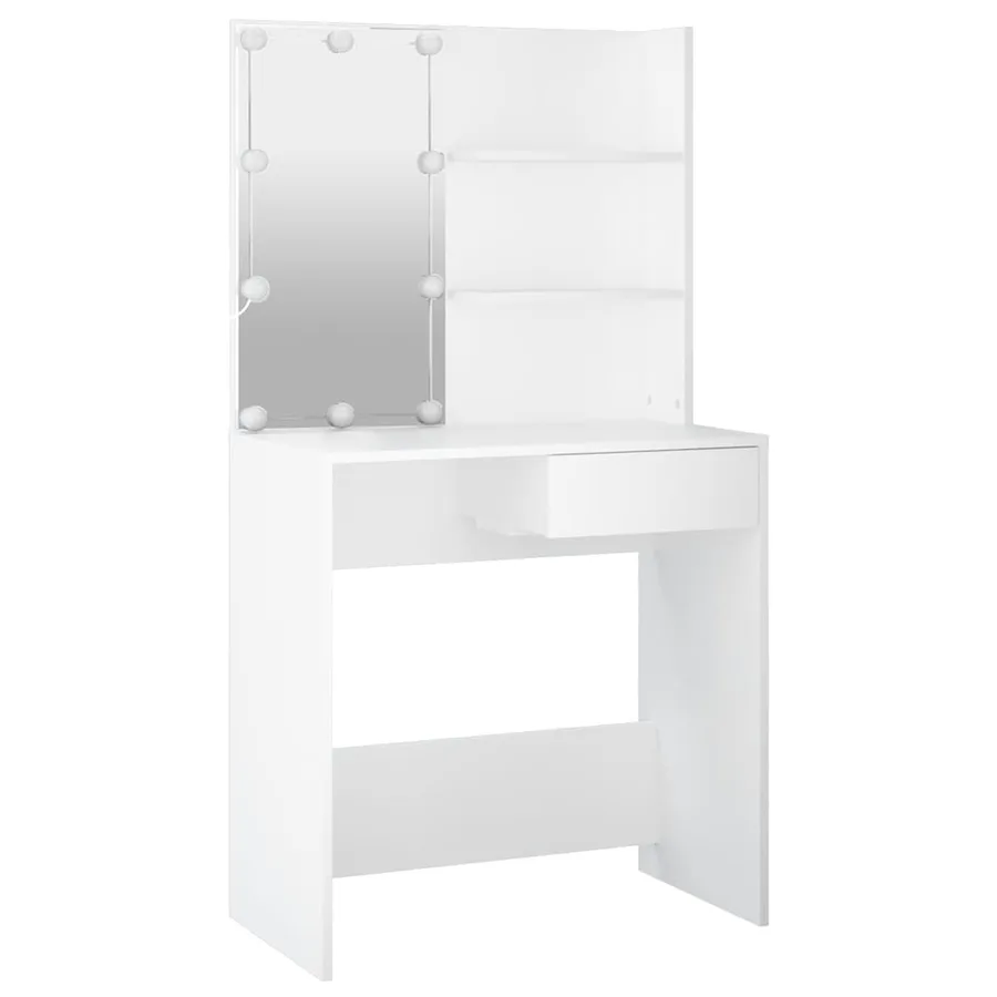 Ensemble de coiffeuse avec LED Blanc Bois d'ingénierie - 7