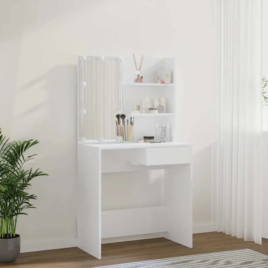 Coiffeuse avec LED Blanc 74,5x40x141 cm - 5