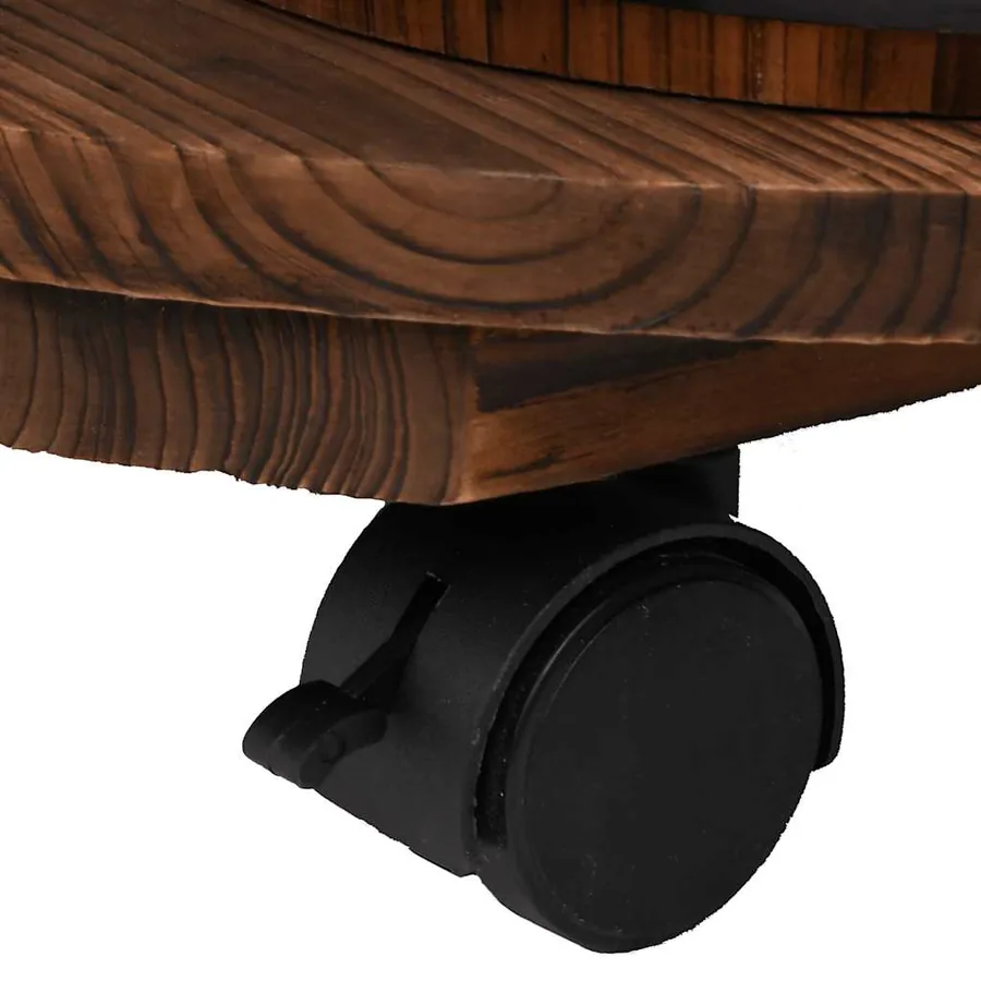 Fontaine à eau sur roues pompe 55x55x80 cm bois de sapin massif - 7