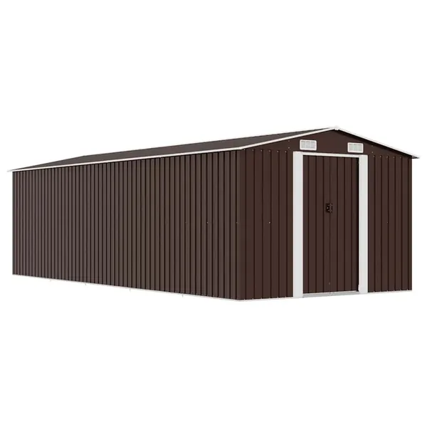 Abri de jardin 257x580x181 cm Métal Marron