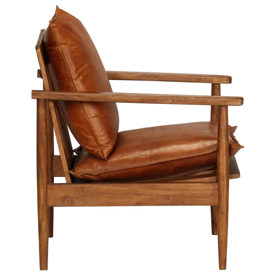 Ensemble de canapés 3 pcs Cuir véritable Bois massif d'acacia - 12