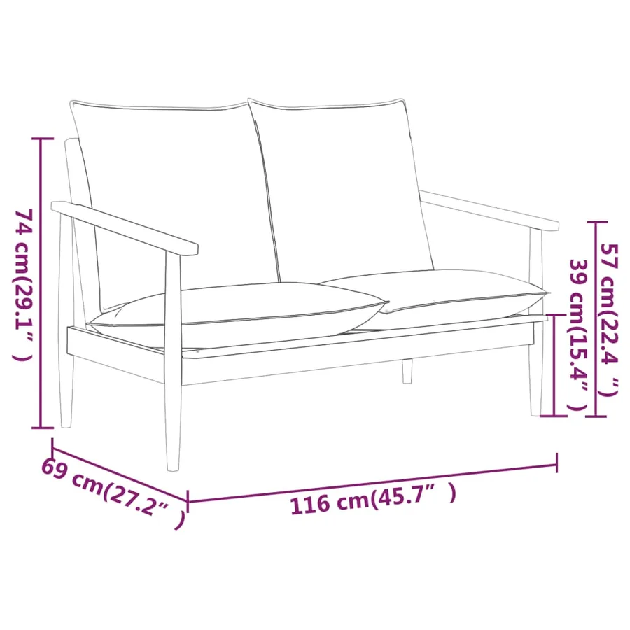Ensemble de canapés 3 pcs Cuir véritable Bois massif d'acacia - 13