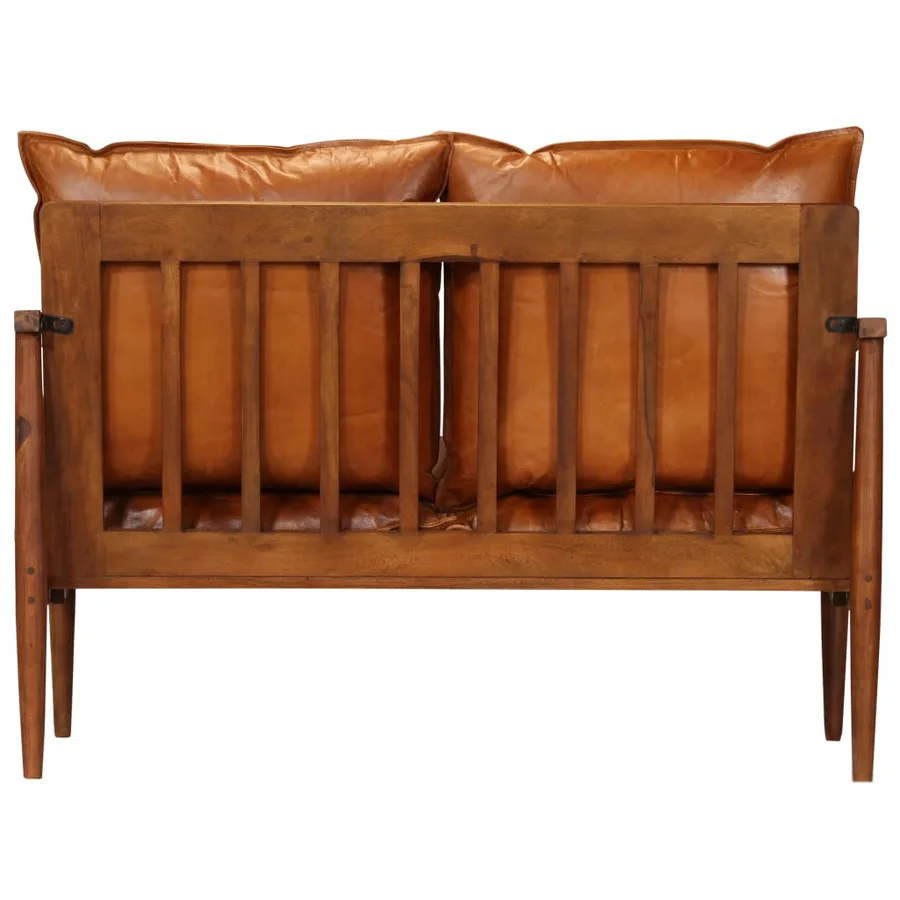 Ensemble de canapés 3 pcs Cuir véritable Bois massif d'acacia - 7
