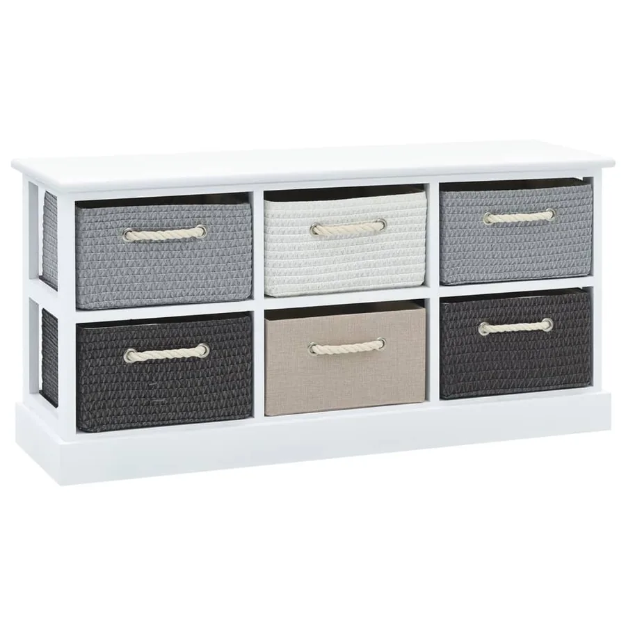 Banc de rangement 6 tiroirs Bois - 2