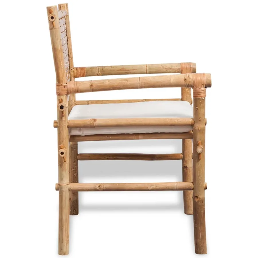 Mobilier de bistro 3 pcs avec coussins Bambou - 5