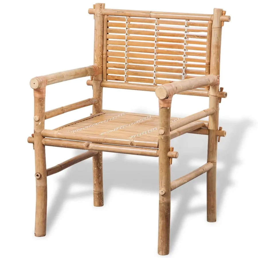 Mobilier de bistro 3 pcs avec coussins Bambou - 7