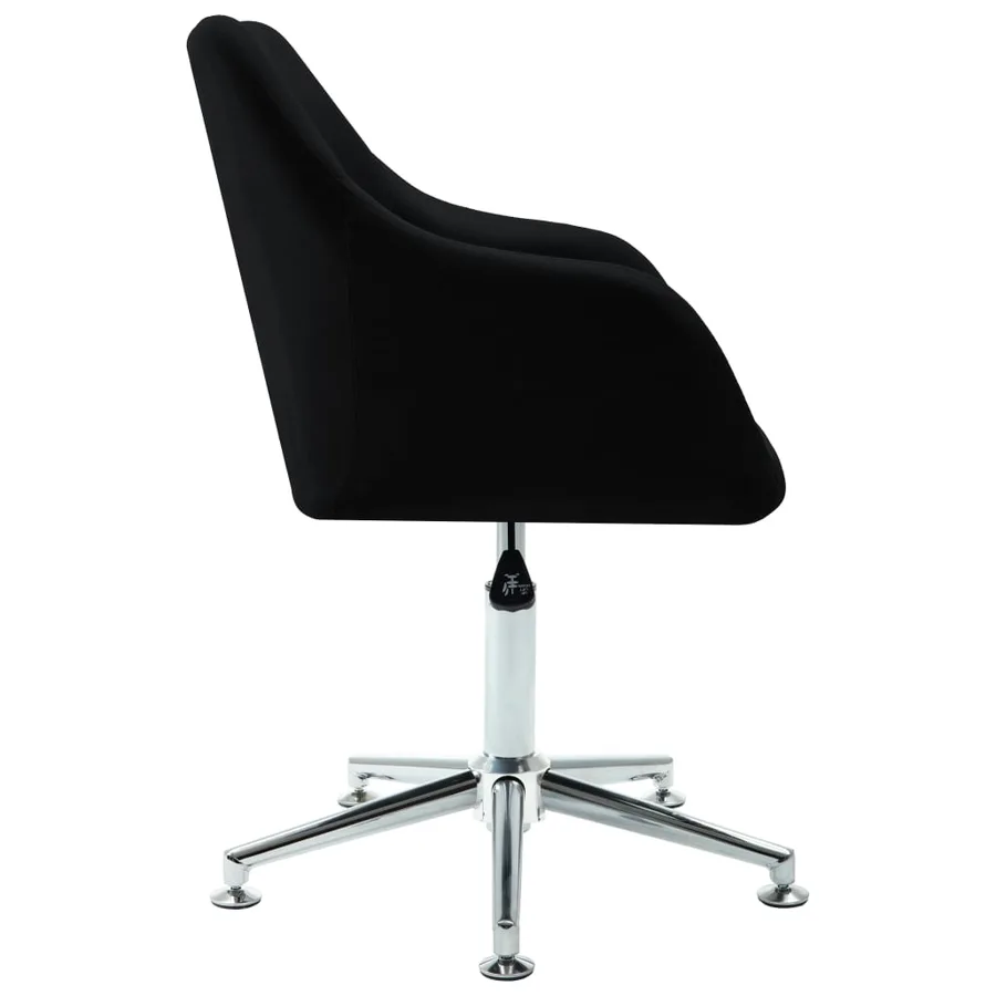 Chaise pivotante à manger noir tissu - 3