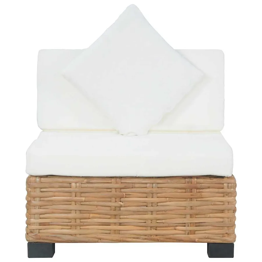 Canapé sans accoudoirs avec coussins Rotin naturel - 2