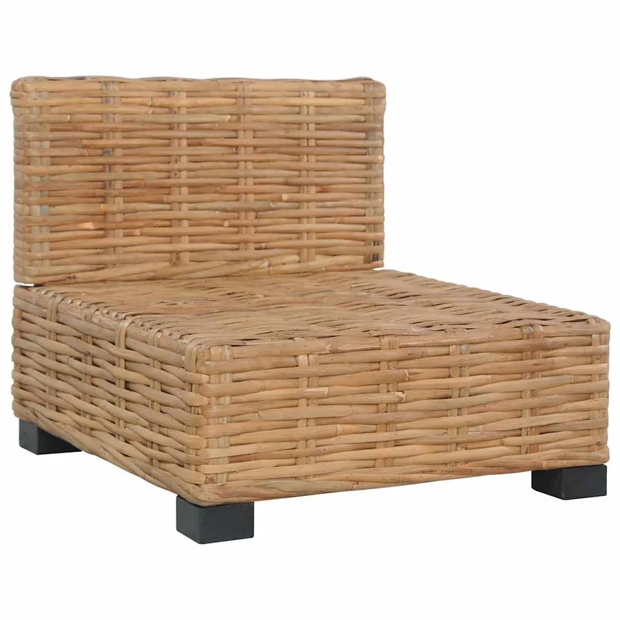 Canapé sans accoudoirs avec coussins Rotin naturel - 5