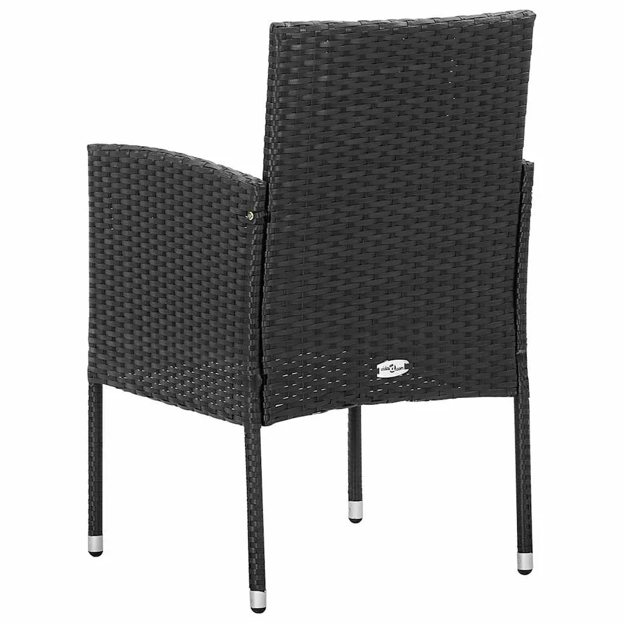 Chaises de jardin coussins noir lot de 4 noir résine tressée - 5