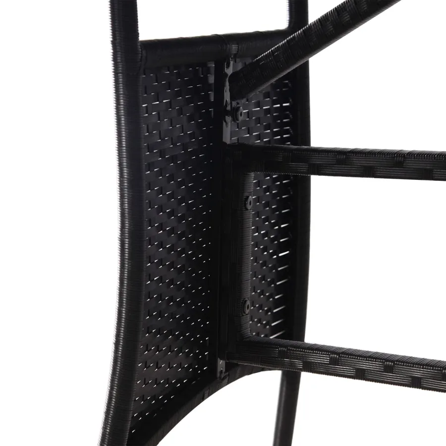 Table de jardin noir 170x80x74 cm résine tressée - 5