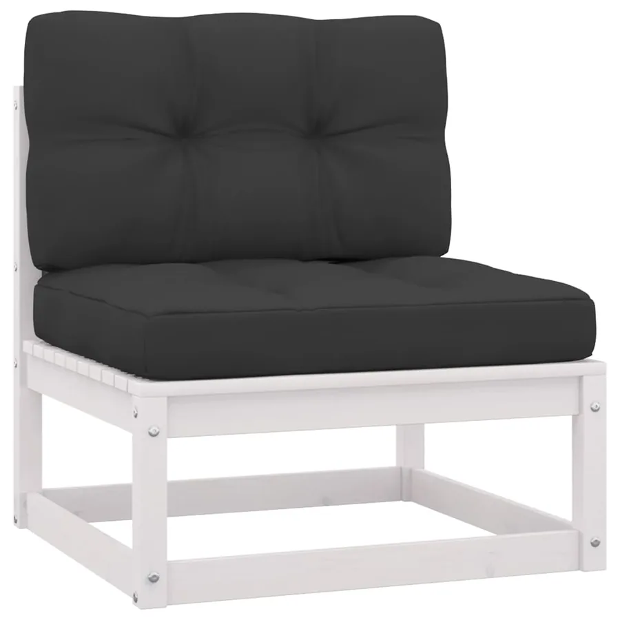 Salon de jardin 3 pcs avec coussins Bois de pin massif - 5