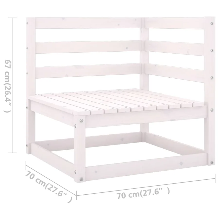Salon de jardin 3 pcs avec coussins Bois de pin massif - 8