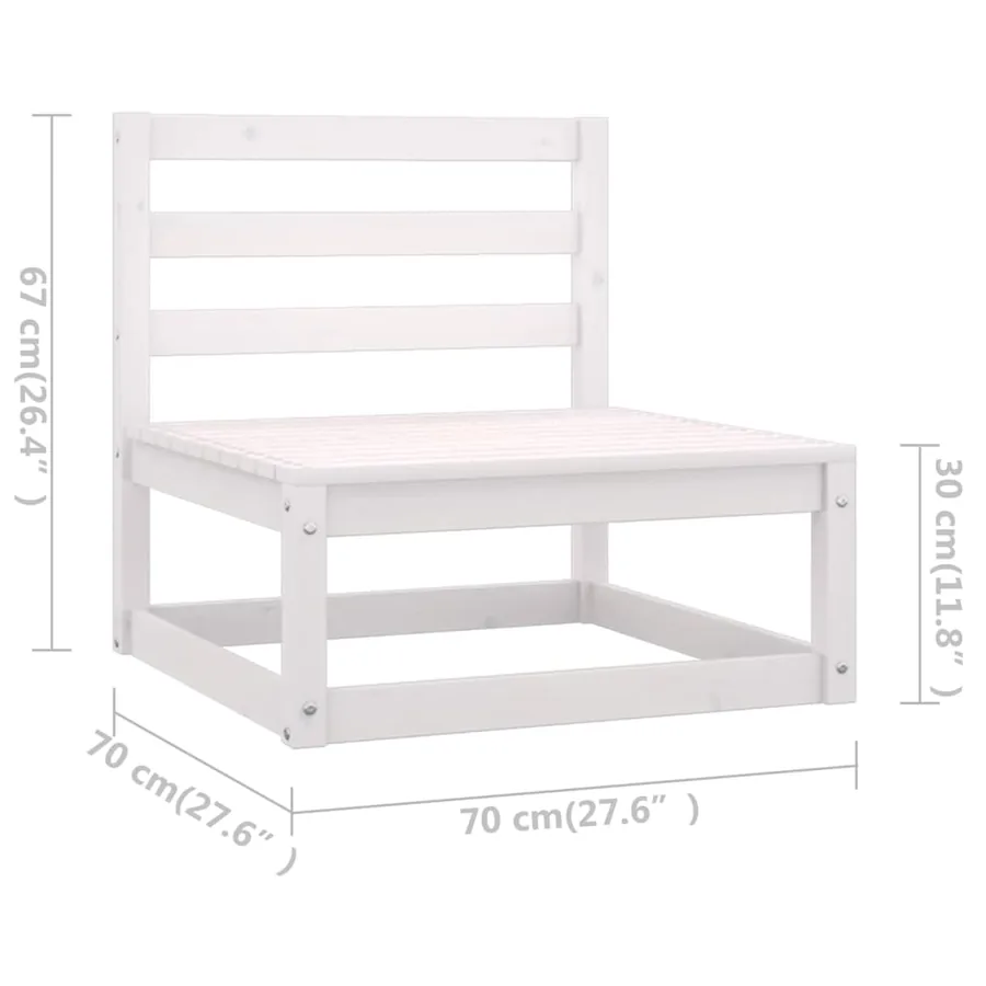 Salon de jardin 3 pcs avec coussins Bois de pin massif - 9