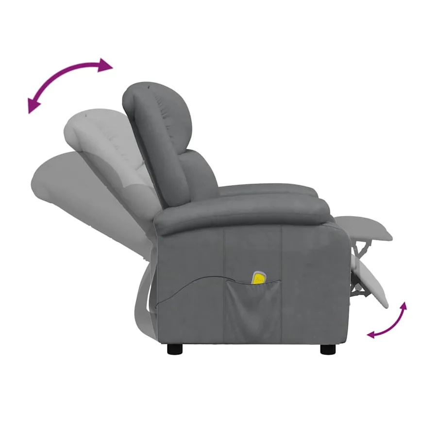Fauteuil de massage Gris Similicuir - 6