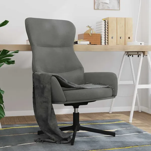 Chaise de relaxation Gris foncé Velours