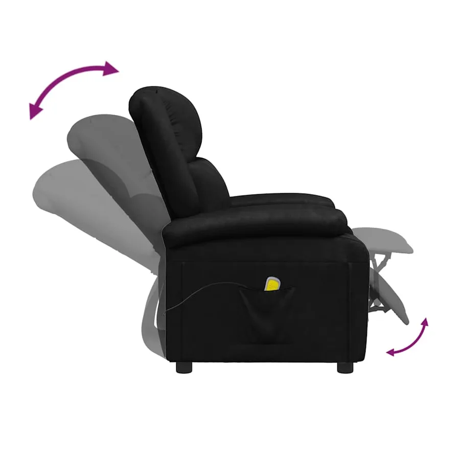 Fauteuil de massage Noir Similicuir - 6