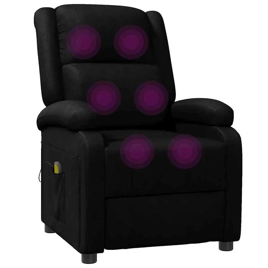 Fauteuil de massage Noir Similicuir - 7