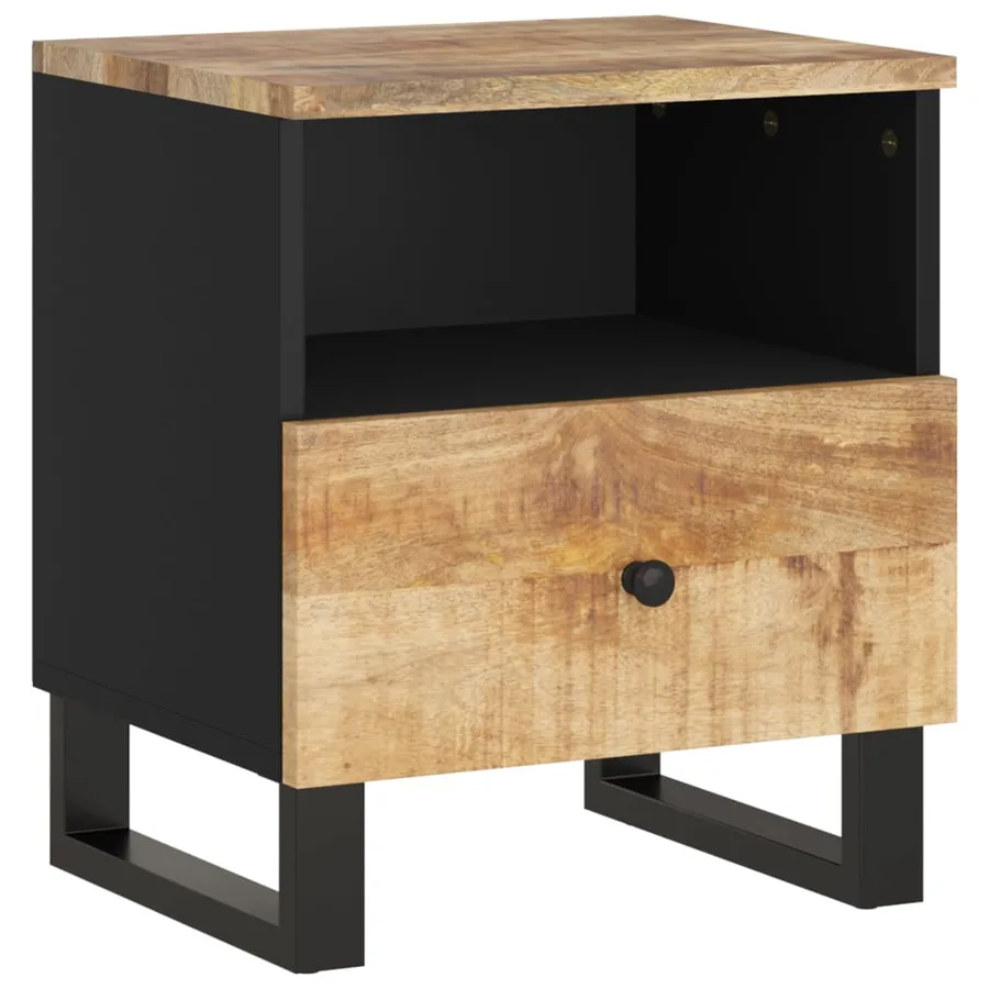 Tables de chevet 2 pcs Bois de manguier solide et d'ingénierie - 13