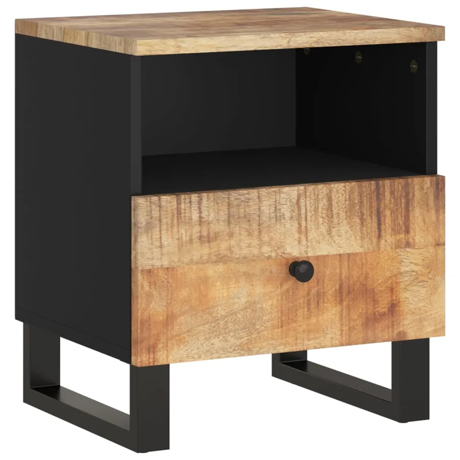 Tables de chevet 2 pcs Bois de manguier solide et d'ingénierie - 14