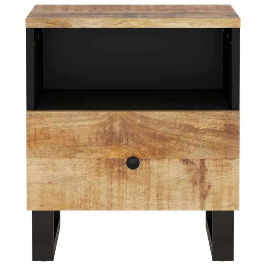 Tables de chevet 2 pcs Bois de manguier solide et d'ingénierie - 4
