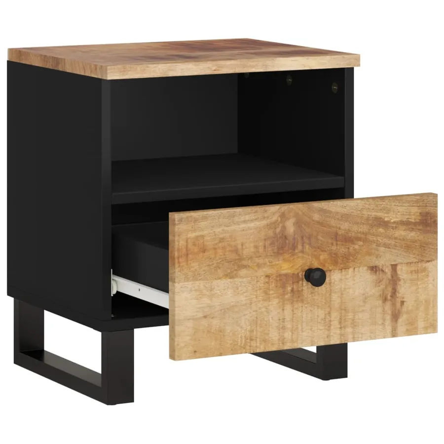 Tables de chevet 2 pcs Bois de manguier solide et d'ingénierie - 5