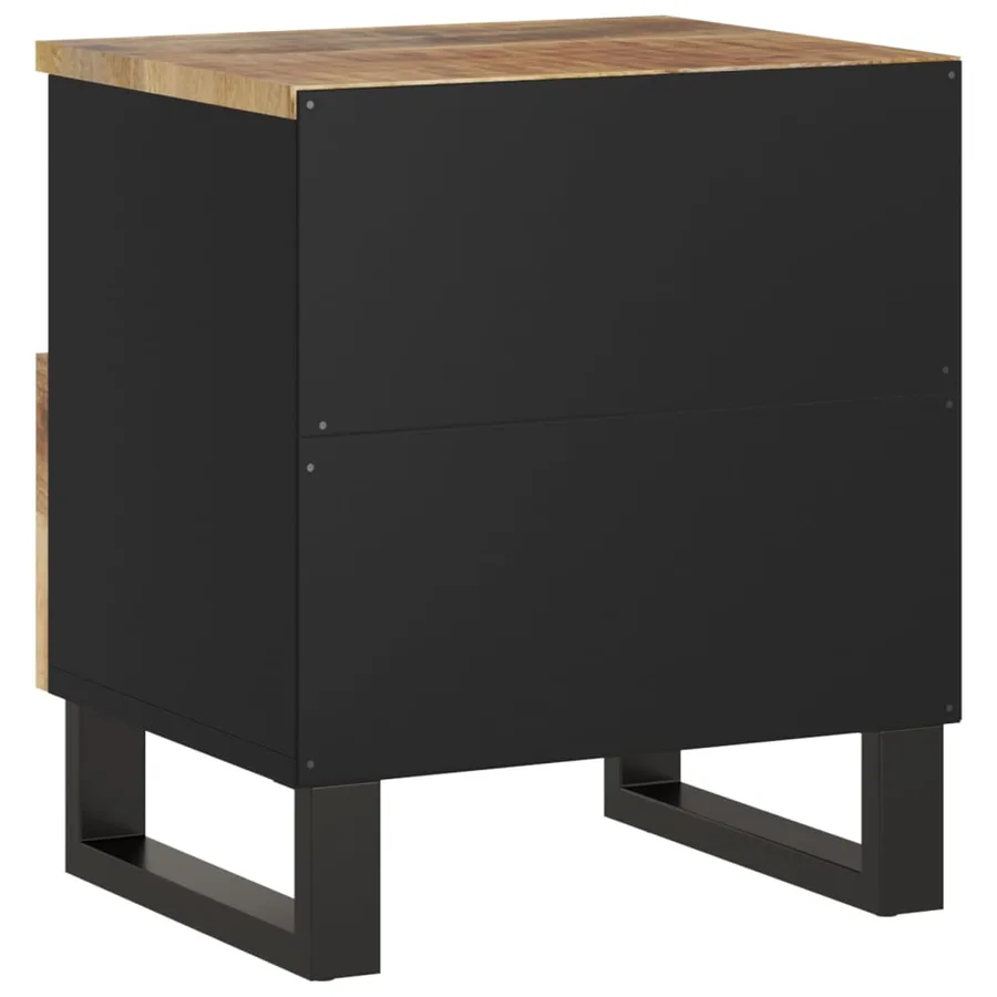 Tables de chevet 2 pcs Bois de manguier solide et d'ingénierie - 6