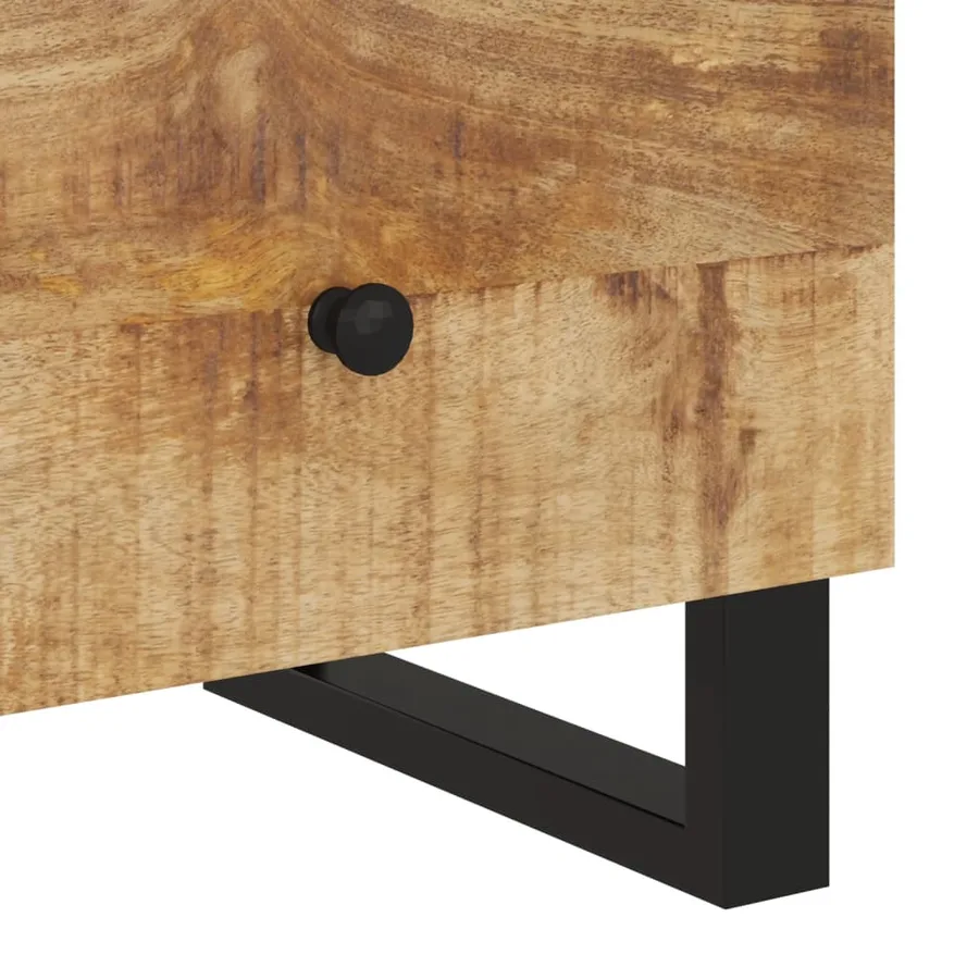 Tables de chevet 2 pcs Bois de manguier solide et d'ingénierie - 8