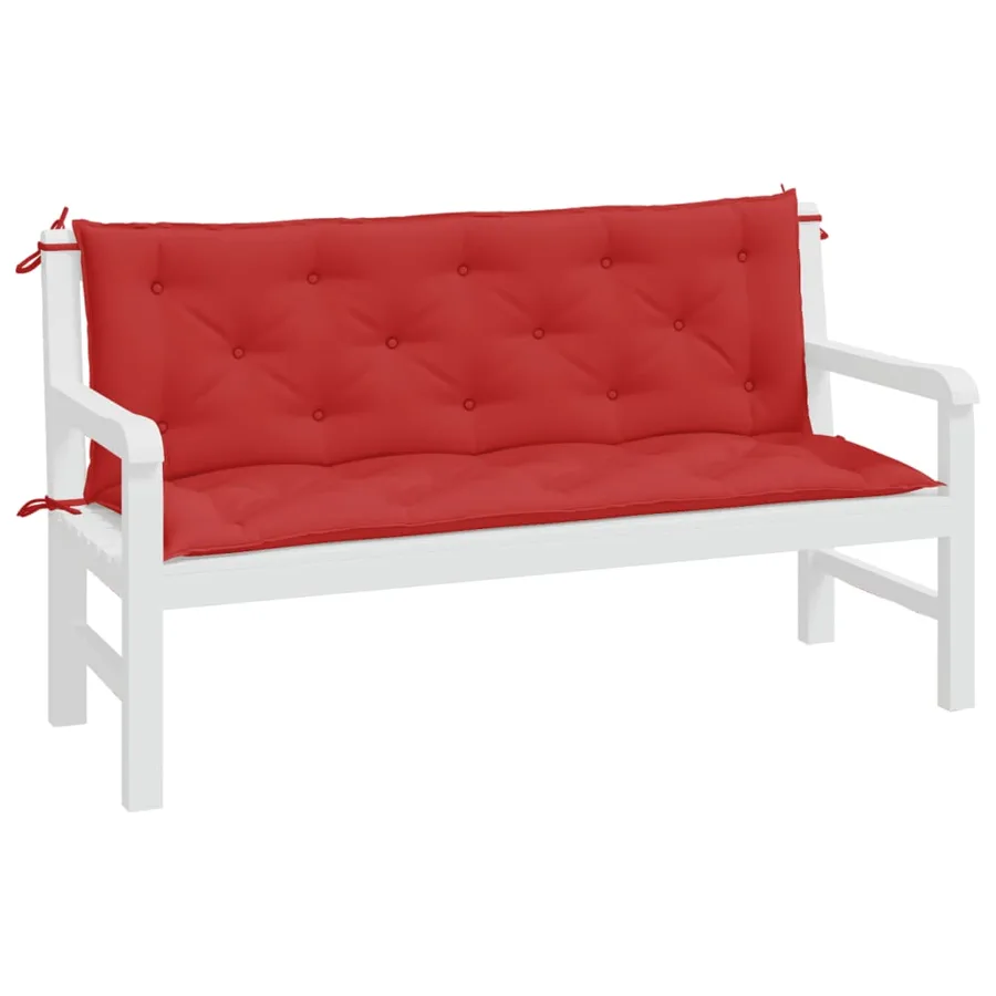 Coussins de banc jardin lot de 2 rouge 150x50x7 cm tissu Oxford - 4