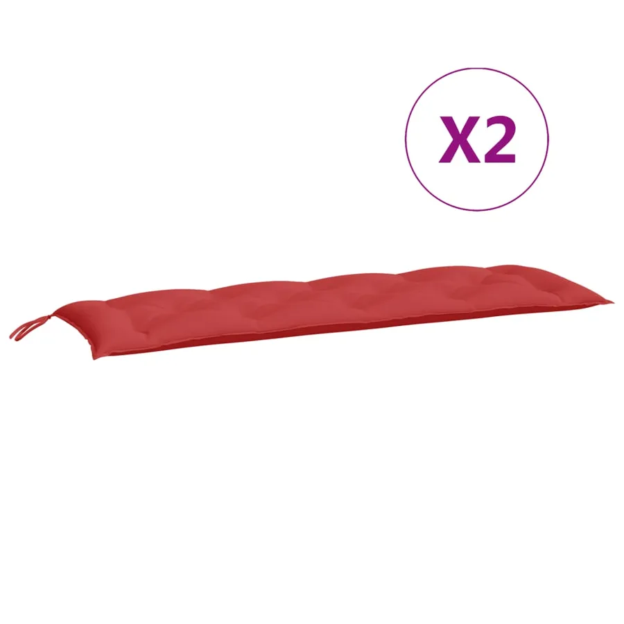 Coussins de banc jardin lot de 2 rouge 150x50x7 cm tissu Oxford - 5
