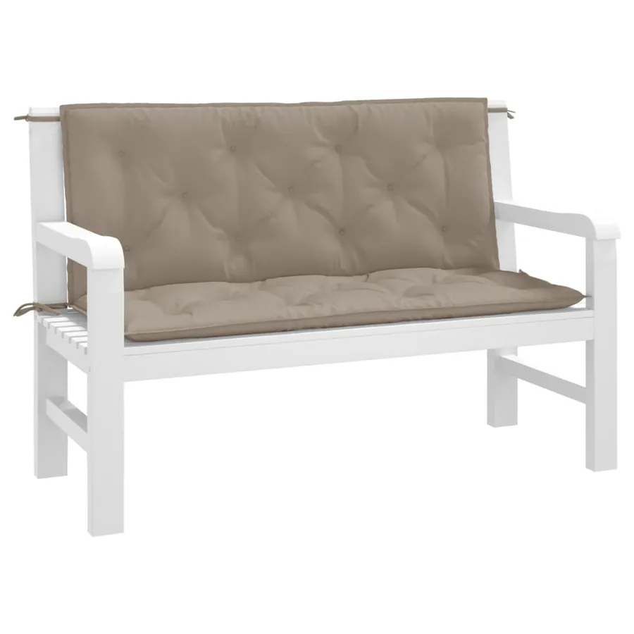 Coussins de banc jardin lot de 2 taupe 120x50x7 cm tissu Oxford - 3