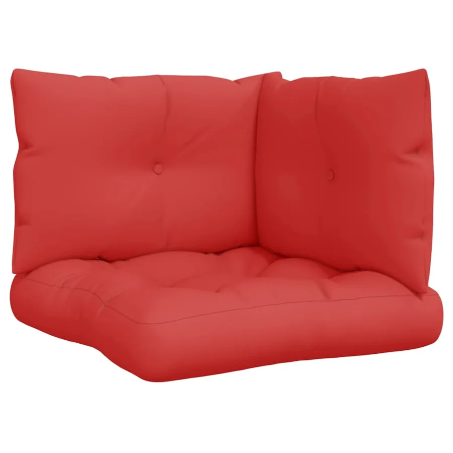 Coussins de palette lot de 3 rouge tissu - 2