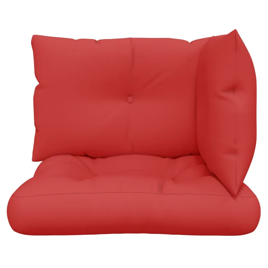 Coussins de palette lot de 3 rouge tissu - 5